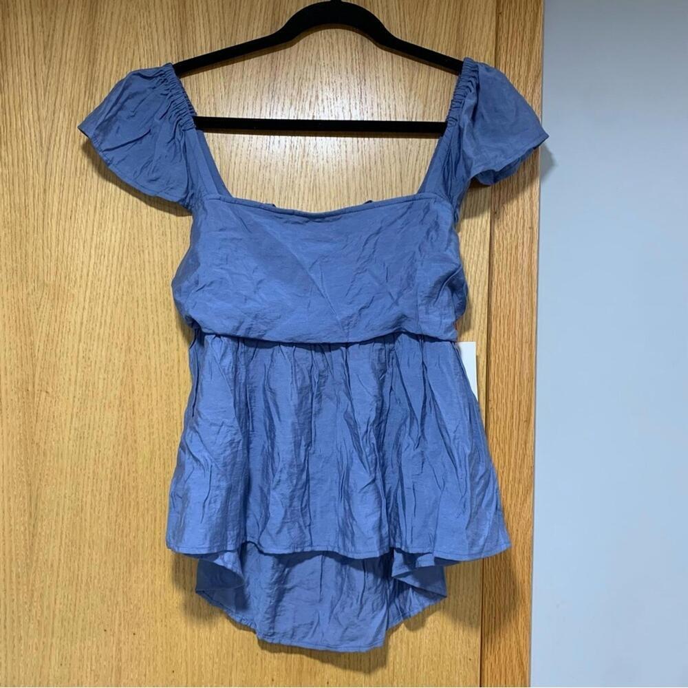 Open Edit Blue Blouse with Back Cutout - Size Large